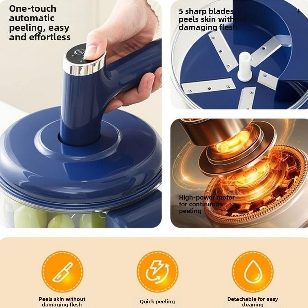 Automatic Electric Garlic Peeler One-Touch Egg Beater Multifunctional Fruit Peeler Machine  Peach