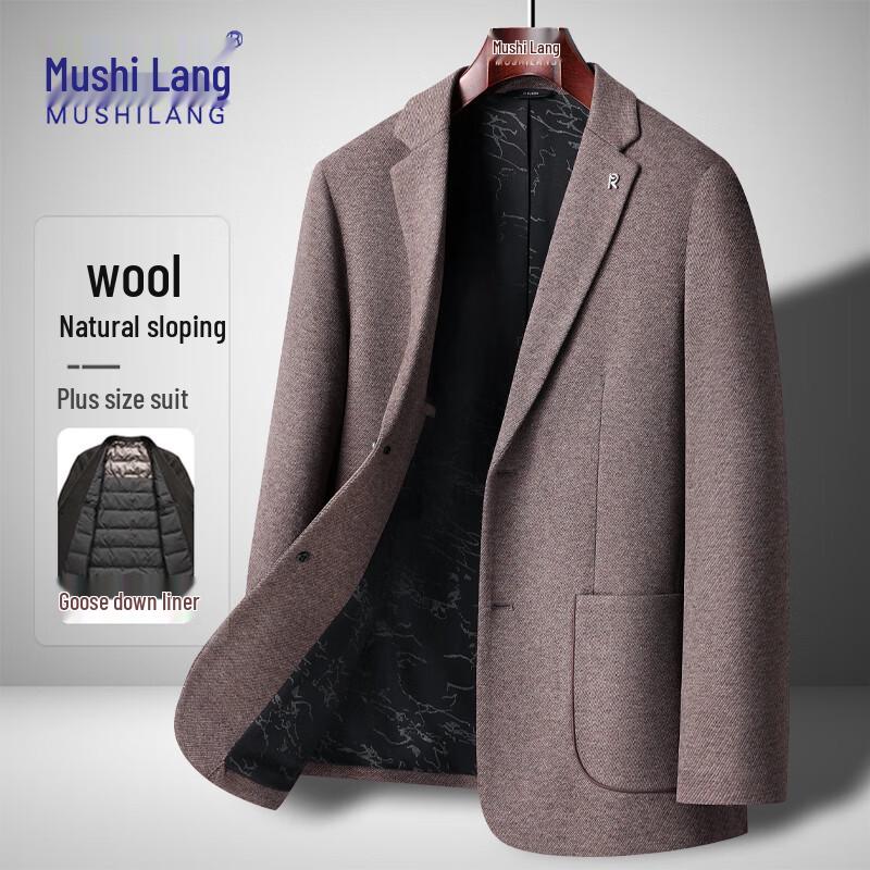 MUSHILANG Men's Wool Blend Down Blazer