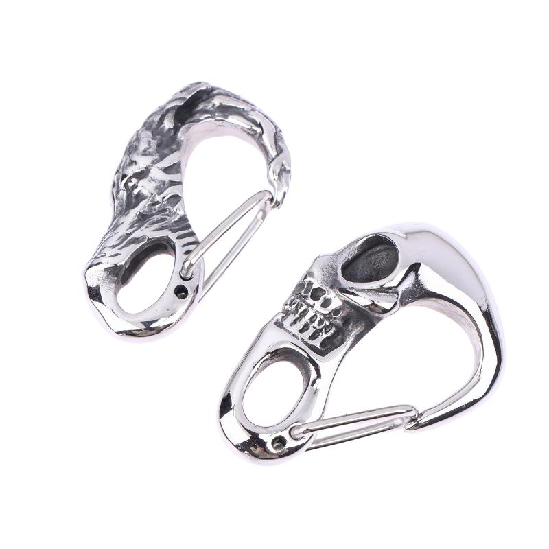 Sleutelhanger Schedel Heavy Duty Roestvrij Staal Gotische Karabijnhaak Clips Lanyards Vergrendelend Punk Stijl Sleutelhanger Hanger