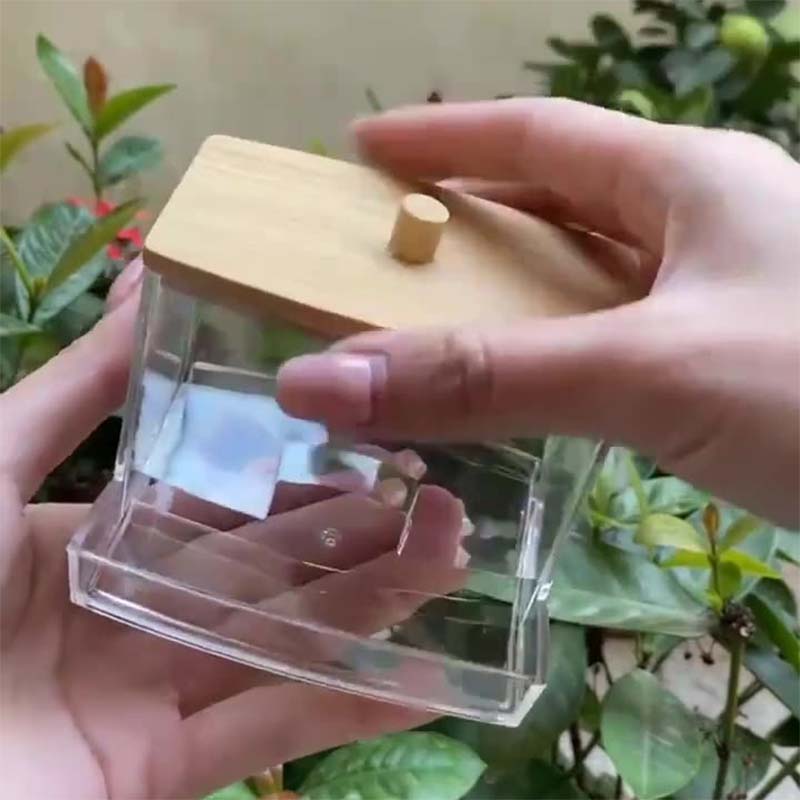 Cotton Swab Storage Box Dispenser Cotton Pad Holder with Lid, Bathroom Storage Container Art Supply Storage Box and Organizer