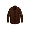 Polo Solid Color Point Collar Single Breasted Loose Fit Long Sleeve Shirt Men Shirts Brown MNPOWOV16822214-200