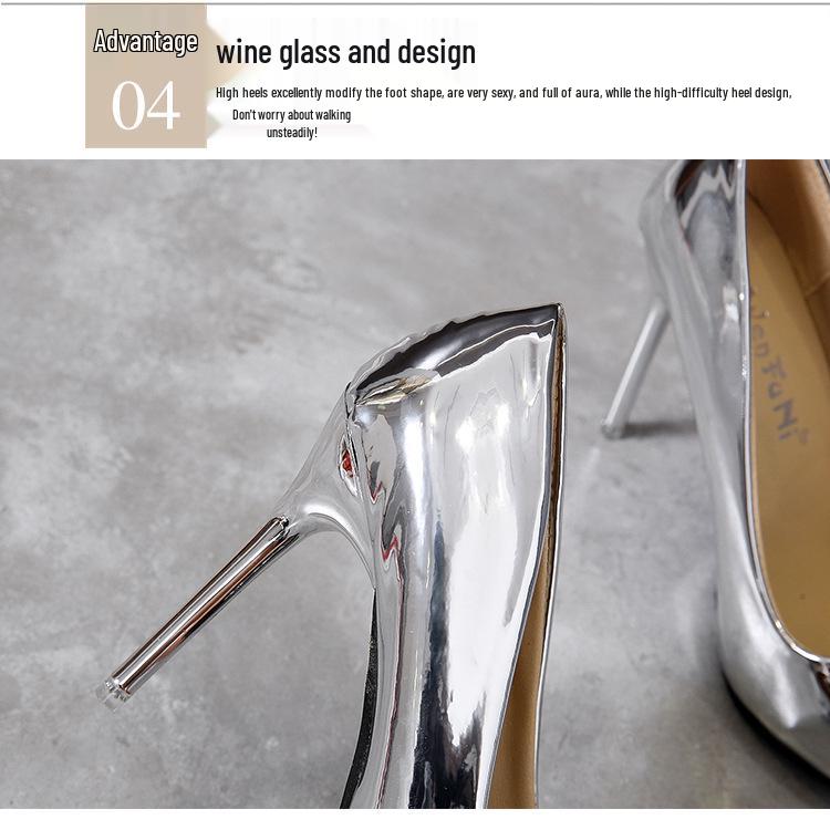 2025 Jaro Nadměrná velikost Špičaté lodičky na stiletto podpatku pro ženy - Evropský a americký styl