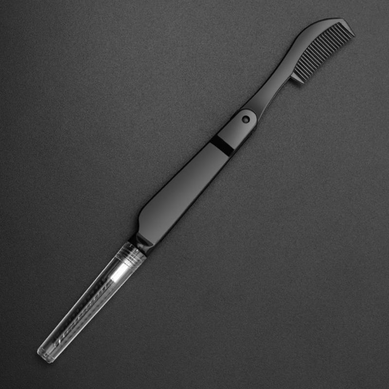 Portable Eyebrow Eyelash Shaper Eyelash Comb Double Head Eyebrow Brush Makeup Grooming Tool Foldable Mascara Brush