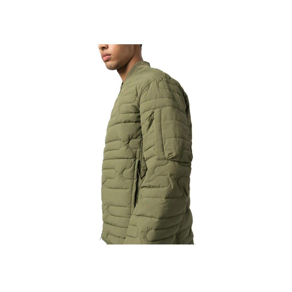Y-3 Quilted Baseball Collar Straight Hem Zipper Pilot Jacket Men Jackets Olive-Green HT4478
