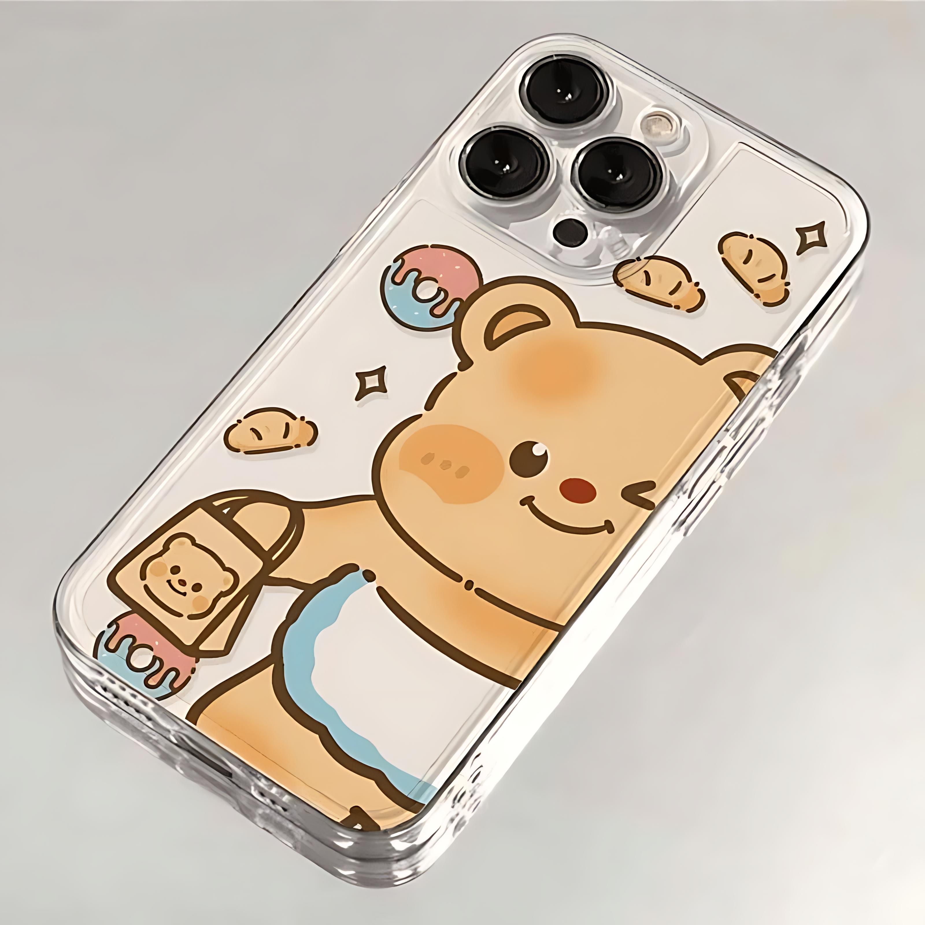 

Cute little bear Phone Case For Samsung S26 S25 S24 S23 S22 S21 FE Note20 Note10 Plus Ultra Lite Edge 5G Clear Soft TPU Cover Samsung S20