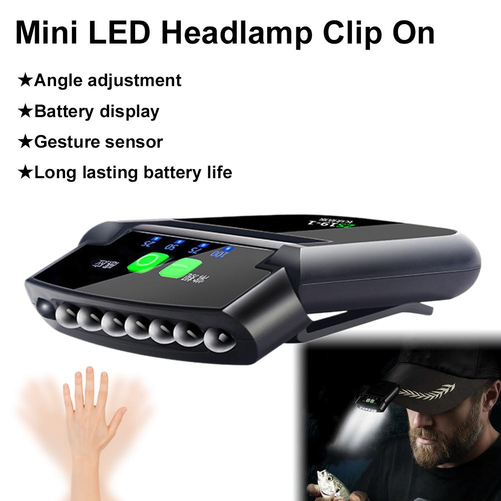 Mini LED Headlamp Clip On Cap Hat Light Head Torch Fishing Camping Lamp USB Rechargeable Portable Lighting Headlight ForHunting