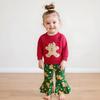 Holiday Girls' Red Gingerbread Sweatshirt & Flared Pants Set
