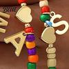Collana Inossidabile Choker con Perline Donna Perline Colorate Ciondolo con Iniziale Perla