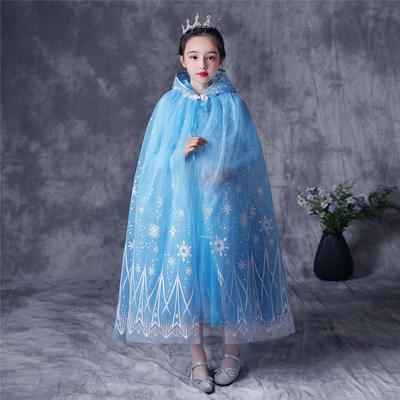 Frozen-Inspired Children's Thin Cape Cloak - Stylish Mesh Shawl for Cosplay In Chinese Style