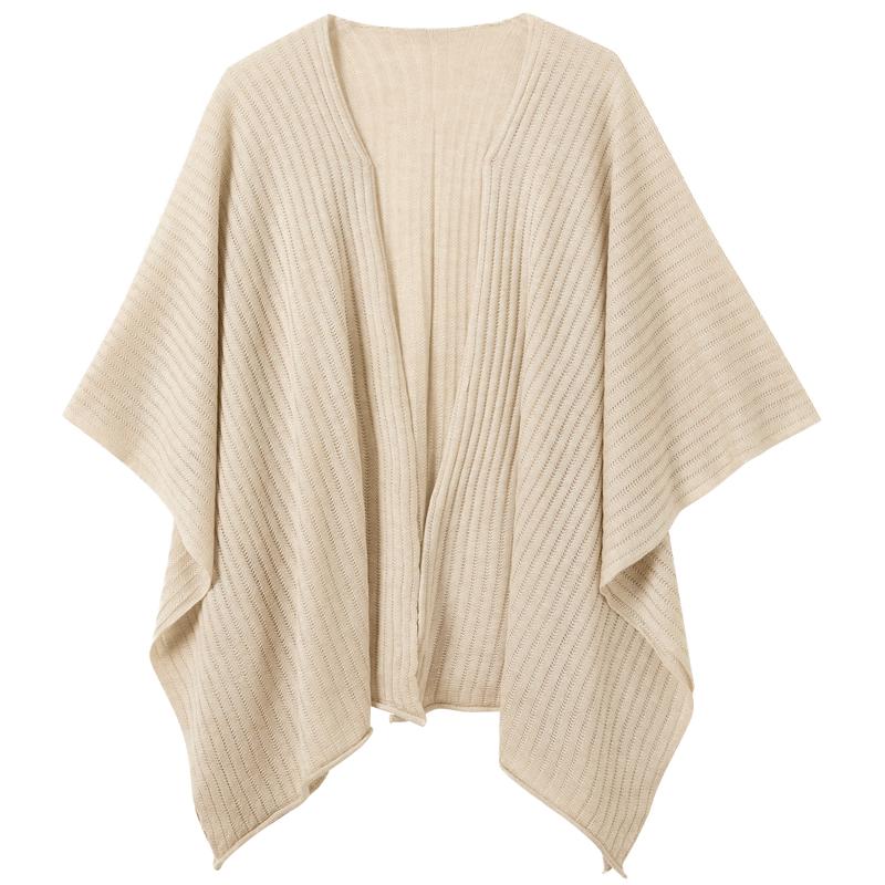 Women's Knitted Lamb Wool Cape Shawl