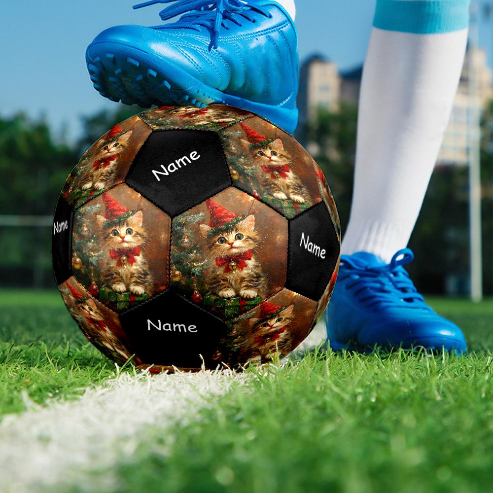 Custom Name Christmas Animals Theme Size 5 Soccer Ball, Suitable for Both Indoor and Outdoor Matches, a Gift Suitable for Everyone.