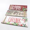 3PCS Christmas Wood Home Sign Be Merry & Eat & Drink Pattern Merry Christmas Front Door Sign for