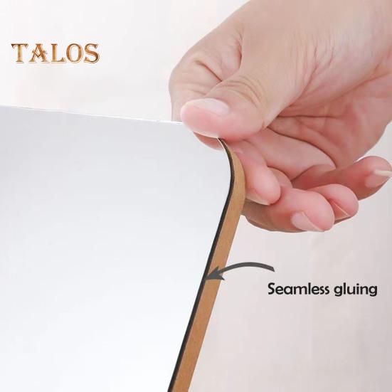 360 Degrees Rotatable Makeup Mirror with Wooden Base High Clarity Men Women Desktop Vanity Mirror Portable Travel Rectangle Cosmetic Mirror