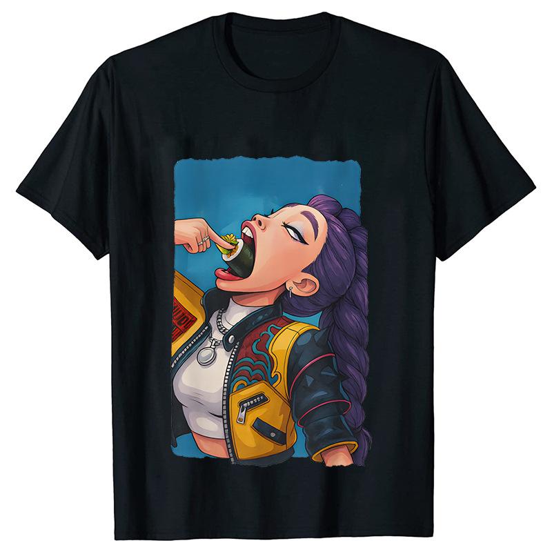Movie KPop Demon Hunters Graphic Print T-shirt Rumi Mira Zoey Tshirt Saja Boys T Shirts Men's Women's Fashion Trend Streetwear