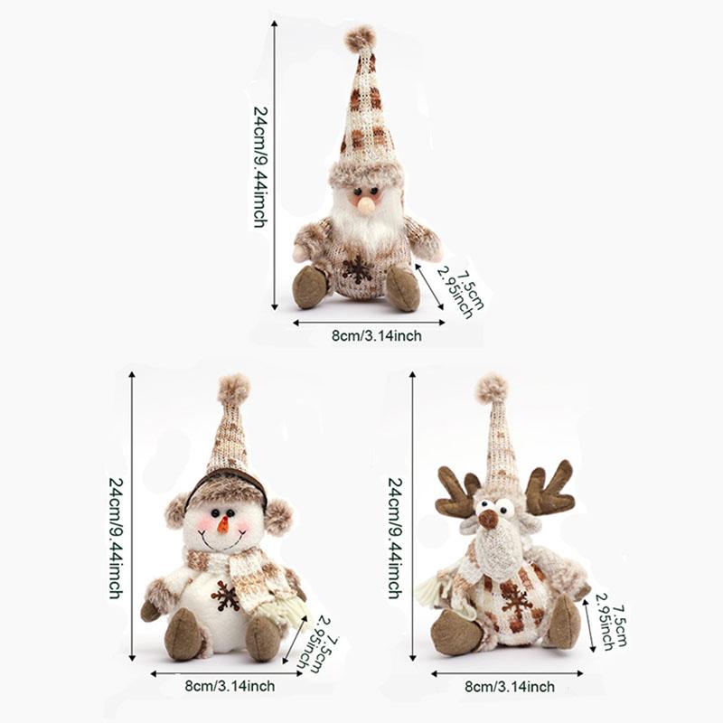 Christmas Snowman Pendant Doll, Christmas Knitted Elk Doll, Window Scene Layout Christmas Tree Decoration, Christmas Ornaments