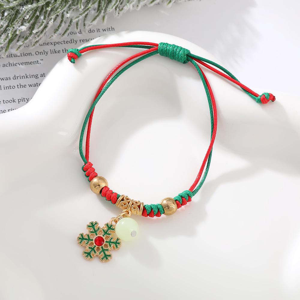 Luminous Christmas Snowflake and Santa Claus Women's Bracelet - Perfect Holiday Gift