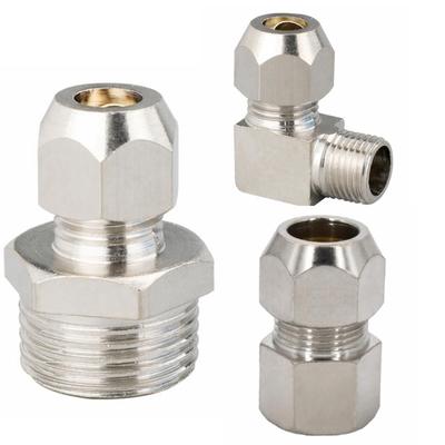 1/8" 1/4" 3/8" 1/2" BSPP Male Female 4 6 8 10 12 14 16 Mm Tube Compression Union Fitting Brass Pipe Fitting Elbow Water Gas Oil