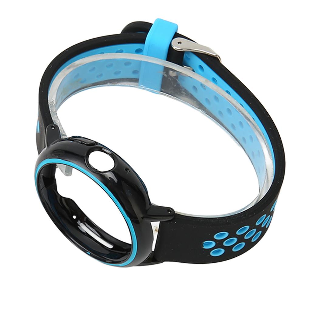 Replacement Watchband Full Protection Adjust Size Soft Silicone Smart Watch Strap for Pixel Watch Black Red