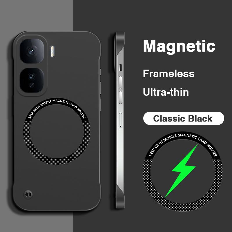 Frameless Phone Case for vivo iQOO Neo11 Neo 11 5G China Ultra Thin Magnetic Skin Friendly Hard Fingerprint-resistant Back Cover vivo iQOO Neo11 (China)