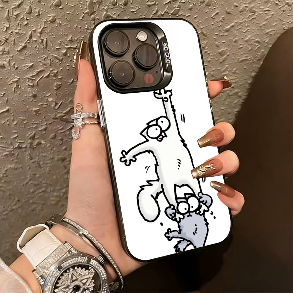 

S-Simons And Cats-s Phone Case For iPhone 17,16,15,14,13,12,11 Plus,Pro Max,XS,Colorful Silver Phone case Funda Cover iPhone14Pro