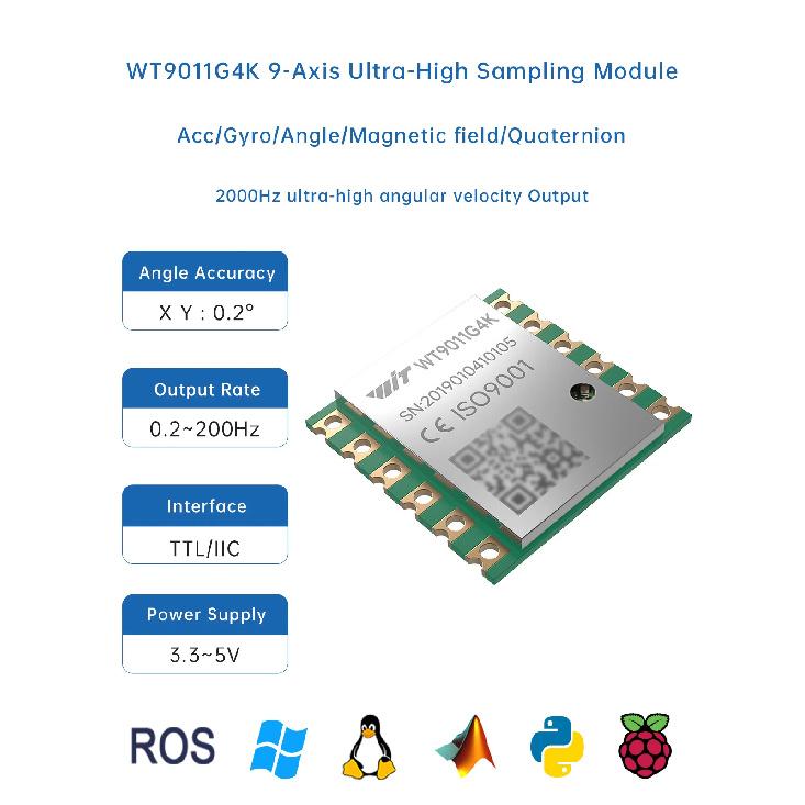 

WitMotion WT901 AHRS MPU9250 9-осьовий Акселерометр, 3-осьовий Електронний Гіроскоп+Прискорення+Кут+Магнітометр, TTL Вихід Даних WT9011G4K