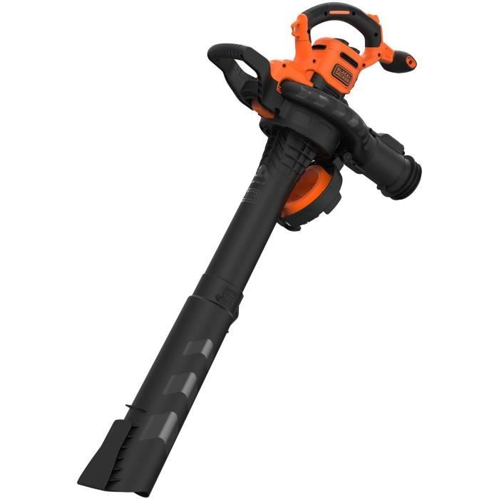 Aspirator suflător tocător cu fir BLACK+DECKER - BEBLV300-QS - 3000 W - Sac 72L - Sistem cu tub dublu
