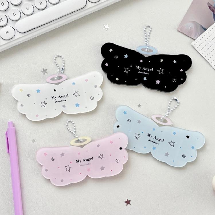 Acrylic Photocard Holder,Lovely Credit Card Sleeve Pendant Keychain Badge Holder for Student Card Id Cards Bank Card