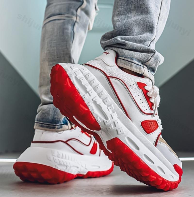 Fashion Niche Design Men's Low Top Casual Thick Soled Shoes 2025 Autumn New Fashion Trend Versatile Comfortable Non Slip Chunky sneakers