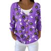 Damemote Langermet Christmas Snowman Snowflake Print Jakke Cardigan
