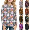Kids Halloween Printed T-Shirt Long Sleeve Neck Base Layer for Boys Girls