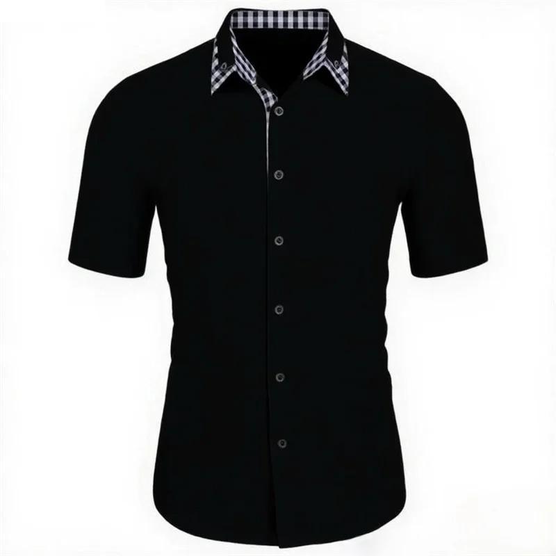 Summer Men Short Sleeve Beach Shirt Men Casual Lapel Fashion Shirt Tops