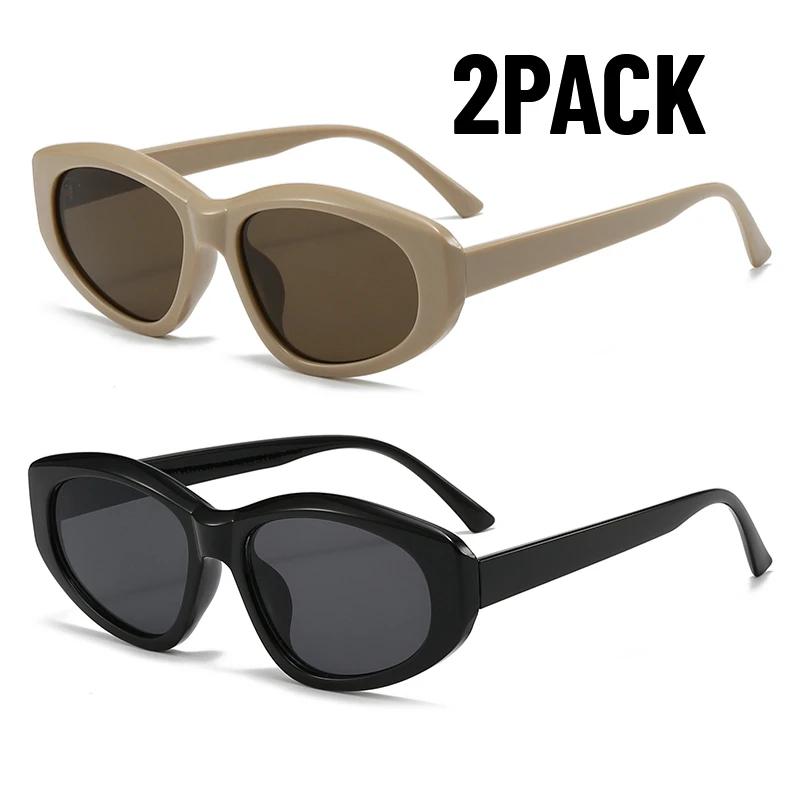1/2PACK Oval Sunglasses Women Men Fashion Multicolor Gradient Shades Sun Glasses Designer Brand Eyewear Gift