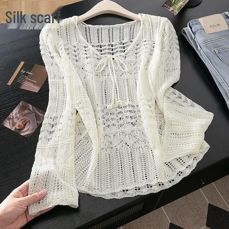 Women s Hollow Out Knit Top M