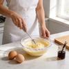 Stainless Steel Handheld Egg Beater With Rotating Whisk For Baking And Cooking