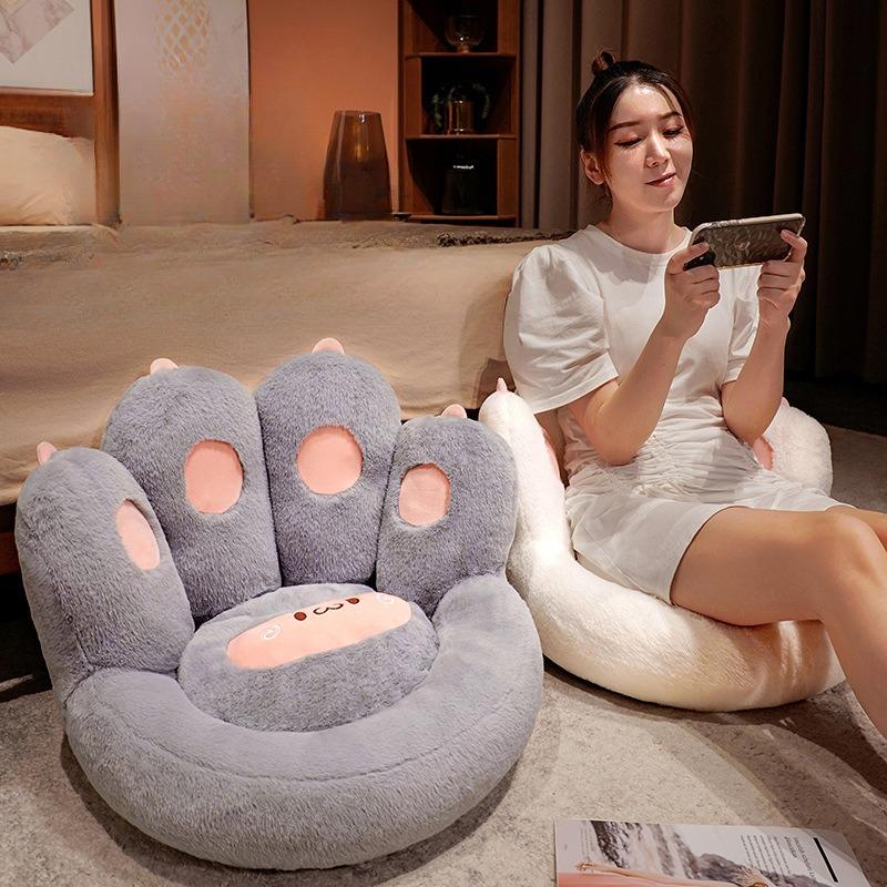 Thick Warm Floor Sofa Cushions PuTuan Cushion Floor Lazy Sofa Household Plush Tatami Waist Cushions Seat Cushion Cat Paw Shape