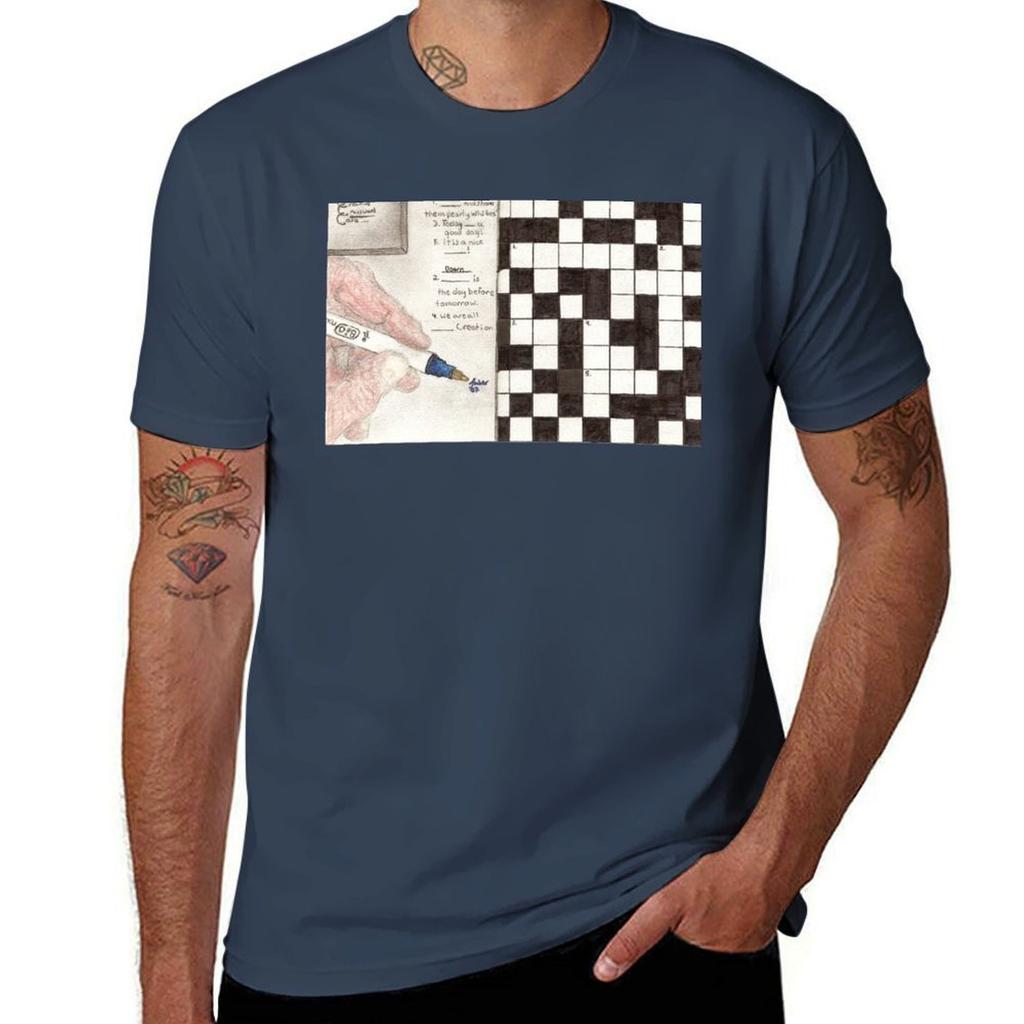 Creative Crossword Puzzle By Amber Joy Liem Tshirt Simple Casual Short Sleeve Cotton Tshirt