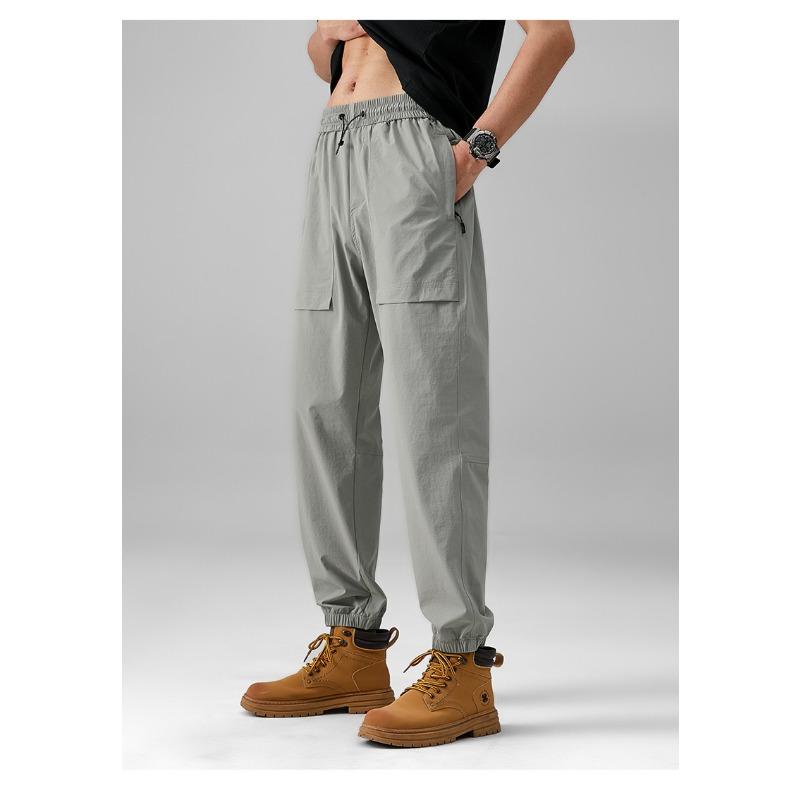 Summer Ice Silk Thin Section Outdoor Sports Work Pants Casual Drawstring Sports Pants Men S Casual Pants Clothing Work Pants Leisure Trouser