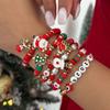 SHIXIN Cute Christmas Series Tree Snowflake Snowman Pendant Bracelet Set Women Adjustable Crystal Bead Chain Rope Chain Bracelet