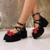 Women Sneakers Japanese Style Patent Leather Jk Shoes Buckle Platform Mary Janes Shoes Woman 2025 Bowknot Lolita Shoes for Women