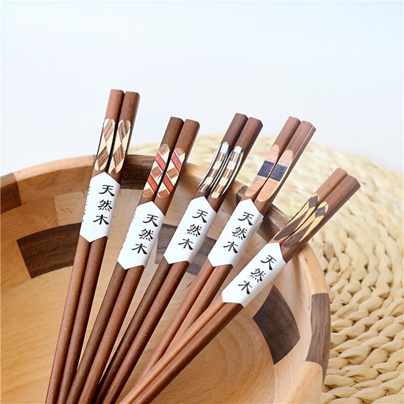 Creative Striped Ironwood Chopsticks Gift Set