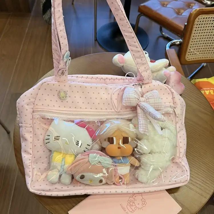 New Fashionable Polka Dot Sweet and Cute Ita Bag Large Capacity Women's Handheld Tote Bag Versatile Commuting Shoulder Bag
