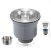 Pack Of 2 Kitchen Sink Drain Set Featuring Removable Basket and Sealing Stoppers In Sturdy Stainless Steel Materials