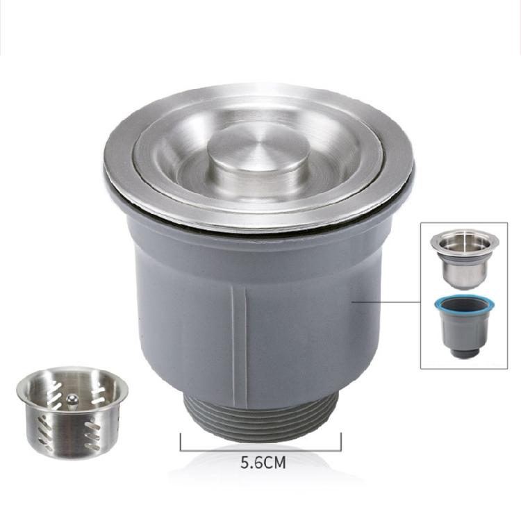 Pack Of 2 Kitchen Sink Drain Set Featuring Removable Basket and Sealing Stoppers In Sturdy Stainless Steel Materials