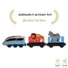 Battery Operated Action Locomotive Train Magnetic Connection Powerful Train Set Fit for Wooden Trains and Tracks Kids Gifts