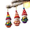16/32 st Färgrik Stickad Trä Snögubbe Hängande Prydnad Julgransdekoration För Öppna Spisar Dörr Högtidsdekoration