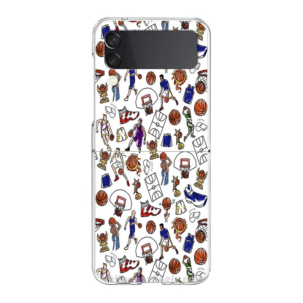 Football Sport Hard PC Phone Case For Samsung Galaxy Z Flip 6 5 4 Transparent Cover For Galaxy Z Flip 3 Shockproof Fundas Capas
