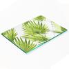 Decorative Glass Chopping and Serving Board with Tropical Leaves 80x52 Cm