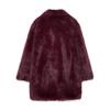 Eco-Friendly Faux Fur Women's Mid-Length Coat - Warm Fuzzy Winter Jacket