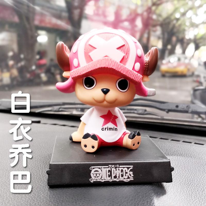 Cartoon Anime One Piece Cute Doll Luffy Sanji Zoro Chopper Action Figure Toy Model Phone Holder Bracket Car Decoration Toy Gift