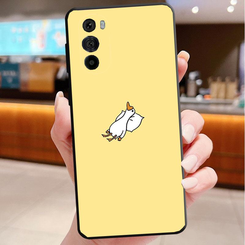 Cute Cartoon Goose Duck Phone Case For Motorola Edge 60 50 40 Pro 60 50 40 30 Ultra Neo Fusion Moto G Play G Stylus G Carcasas